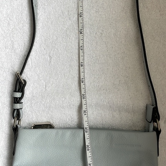 CHRISTOPHER KON Pastel Blue Genuine Leather Crossbody Handbag - Picture 15 of 16